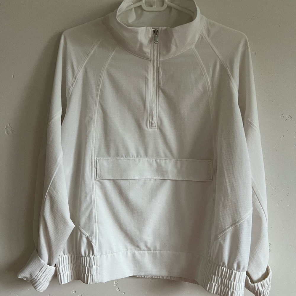 Athleta White Half-Zip Active Jacket Size Medium Excellent Condition